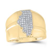 1/4CTW-DIA NK ILLINOIS MAP MENS RING