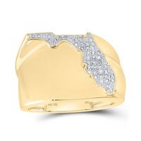 1/4 CTW-DIA NK FLORIDA MAP MENS RING