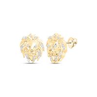 1/12CTW-DIA NK LION FACE EARRING
