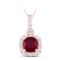 1/10CTW-DIA ANA M 5 MM-RUBY NAT GEM PENDANT