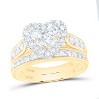 1CT-DIA NK HEART BRIDAL SET