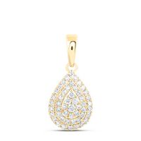 3/8CTW-DIA NK PEAR PENDANT