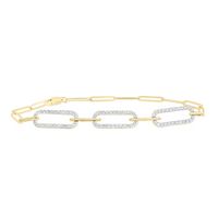 1/2CTW-DIA ANA M FASHION PAPER CLIP LINK BRACELET (7 INCH)