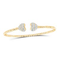 1/4CTW-NAT DIA CN FASHION HEART BANGLE (65X52 MM)