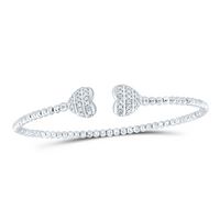 1/4CTW-NAT DIA CN FASHION HEART BANGLE (65X52 MM)