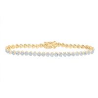 7/8CTW-NAT DIA NK FASHION HEART BRACELET (7 INCH)