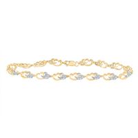 1/2CTW-NAT DIA CN FASHION HEART BRACELET (7 INCH)