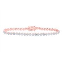 7/8CTW-NAT DIA NK FASHION HEART BRACELET (7 INCH)