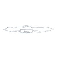 1/4CTW-DIA CN FASHION PAPER CLIP BRACELET (7 INCH)