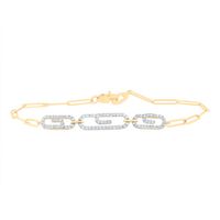 1/2CTW-DIA CN FASHION PAPER CLIP BRACELET (7 INCH)