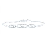 1/2CTW-DIA CN FASHION PAPER CLIP BRACELET (7 INCH)