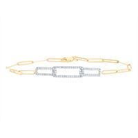 3/8CTW-DIA ANA M FASHION PAPER CLIP BRACELET (7 INCH)