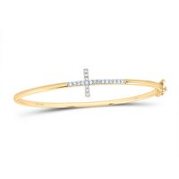 1/5CTW-NAT DIA NK FASHION CROSS BANGLE (55X45)