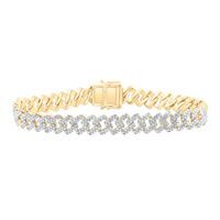 3 1/4CTW-NAT DIA P1 9MM CUBAN MEN%27S BRACELET (8 INCH)