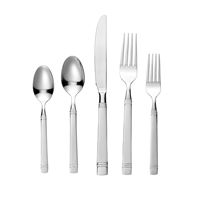 Lorren Home Trends 45 Piece Stainless Steel Flatware Set, Service for 8, Dishwasher Safe