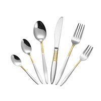 Lorren Home Trends 86 Piece 18/10 Stainless Steel and Gold Flatware Set, Service for 12