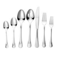 Lorren Home Trends 62 Piece Stainless Steel Flatware Set, Service for 12, Dishwasher Safe