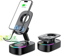 Wireless Induction Speaker,Cell Phone Stand with Wireless Bluetooth Speaker