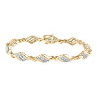 10K Yellow Gold Round Diamond Fashion Bracelet 0.50 Cttw
