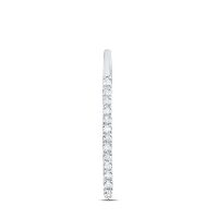 14K White Gold Round Diamond Bar Pendant 0.10 Cttw