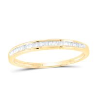 14K Yellow Gold Baguette Diamond Wedding Band 0.17 Cttw