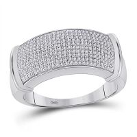 Sterling Silver Round Diamond Band Ring 0.50 Cttw