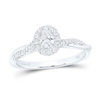 14K White Gold Oval Diamond Solitaire Bridal Engagement Ring 0.33 Cttw (Certified)
