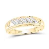 10K Yellow Gold Round Diamond Wedding Band Ring 0.20 Cttw