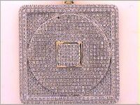 10K Yellow Gold Round Diamond Record Charm Pendant 2 Cttw