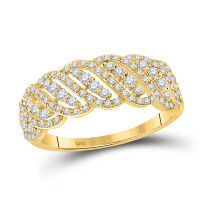 14K Yellow Gold Round Diamond Anniversary Ring 0.63 Cttw