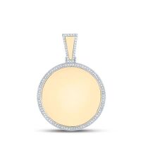 10K Yellow Gold Round Diamond Memory Circle Charm Pendant 0.50 Cttw