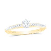 14K White Gold Round Diamond Solitaire Bridal Engagement Ring 0.33 Cttw (Certified)