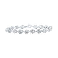 Sterling Silver Round Diamond Fashion Bracelet 0.10 Cttw