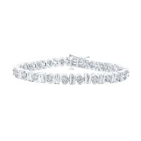 Sterling Silver Round Diamond Fashion Bracelet 0.20 Cttw