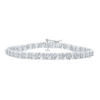 Sterling Silver Round Diamond Fashion Bracelet 0.25 Cttw