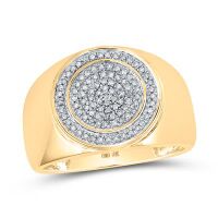 10K Yellow Gold Round Diamond Circle Ring 0.33 Cttw