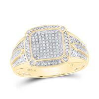 10K Yellow Gold Diamond Men%27s Ring 0.33 Cttw