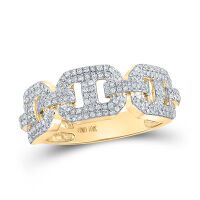 10K Yellow Gold Round Diamond Band Ring 0.63 Cttw