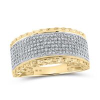 10K Yellow Gold Round Diamond Band Ring 0.50 Cttw