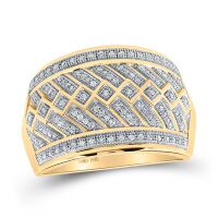 10K Yellow Gold Round Diamond Band Ring 0.33 Cttw