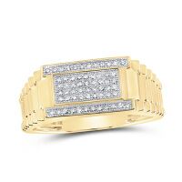10K Yellow Gold Round Diamond Band Ring 0.25 Cttw