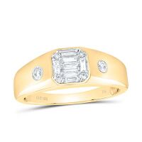 10K Yellow Gold Baguette Diamond Band Ring 0.38 Cttw