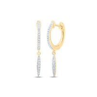 10K Yellow Gold Round Diamond Drop Dangle Nicoles Dream Collection Earrings 0.17 Cttw