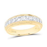 10K Yellow Gold Round Diamond Band Ring 1 Cttw