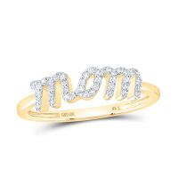 10K Yellow Gold Round Diamond Mom Nicoles Dream Collection Ring 0.17 Cttw