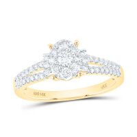14K Yellow Gold Round Diamond Fashion Ring 0.50 Cttw