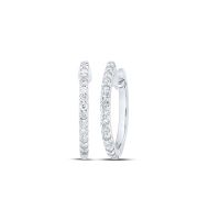 10K White Gold Round Diamond Hoop Nicoles Dream Collection Earrings 0.25 Cttw