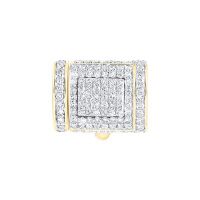 10K Yellow Gold Diamond 8mm Cuban Lock Box Charm 0.33 Cttw