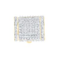 10K Yellow Gold Diamond 10mm Cuban Lock Box Charm 0.63 Cttw