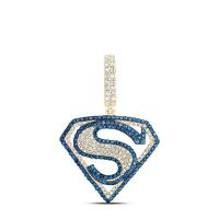 10K Yellow Gold Diamond Superman Logo Charm 1.63 Cttw